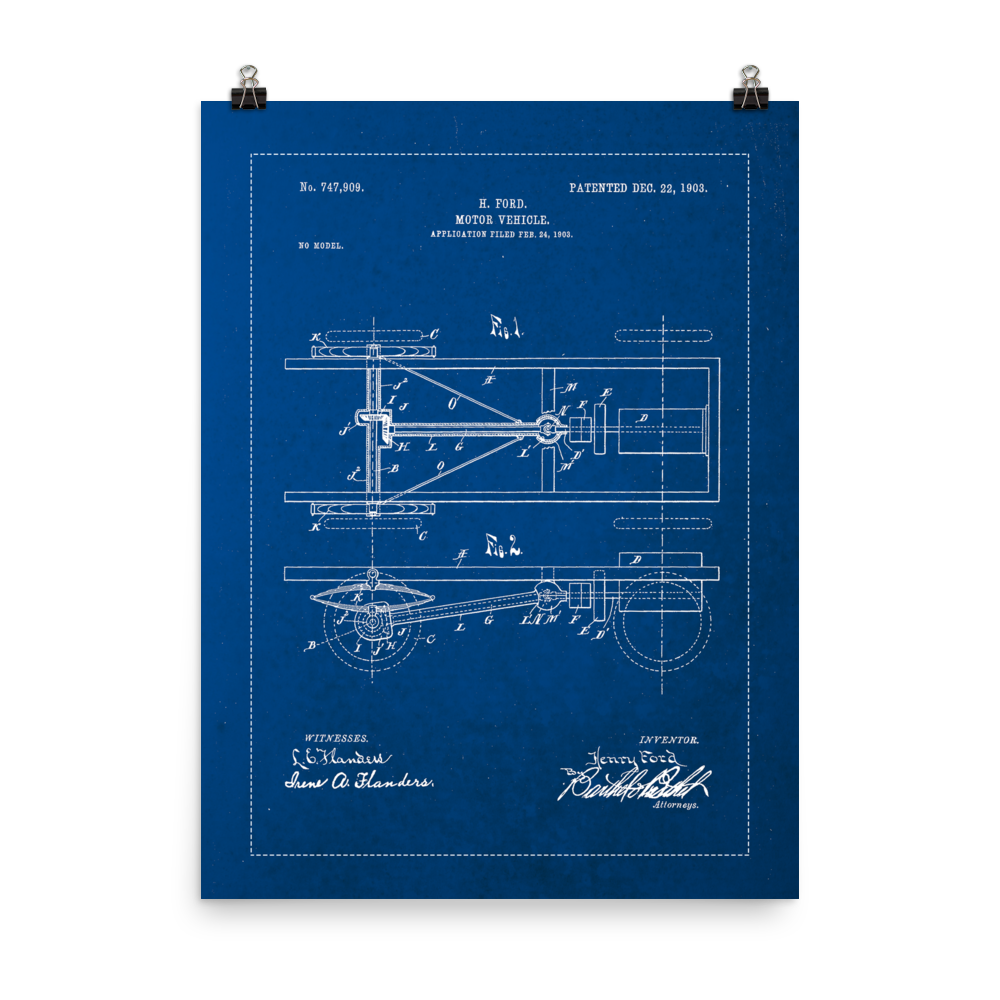 Model T Ford Blueprint Poster - 18" x 24", Apparel, Apple Hydraulics - Apple Hydraulics