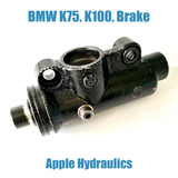 BMW K75, K100 Magura Rear Brake Cylinder, yours rebuilt, (please call about plastic inlet port removal)