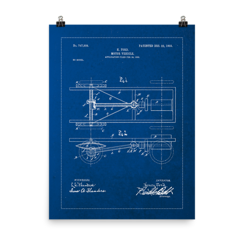 Model T Ford Blueprint Poster - 18" x 24", Apparel, Apple Hydraulics - Apple Hydraulics